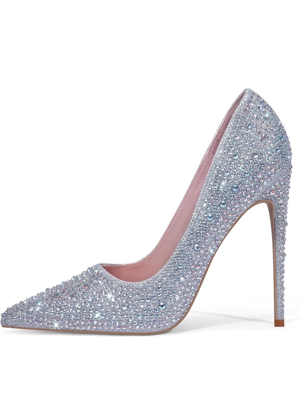 Crystal Embellished Pointed Toe Stiletto Pump